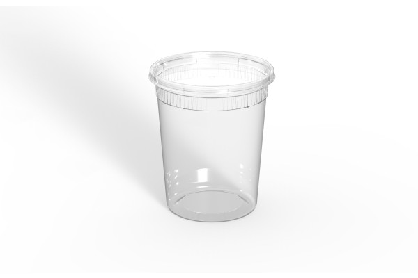 Récipient rond en PP pour micro-ondes, 1000 cc