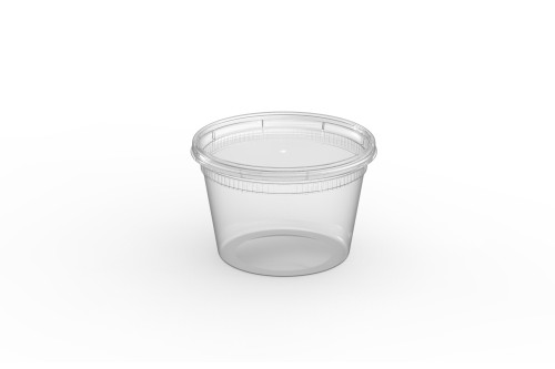 Récipient rond en PP pour micro-ondes, 500 cc
